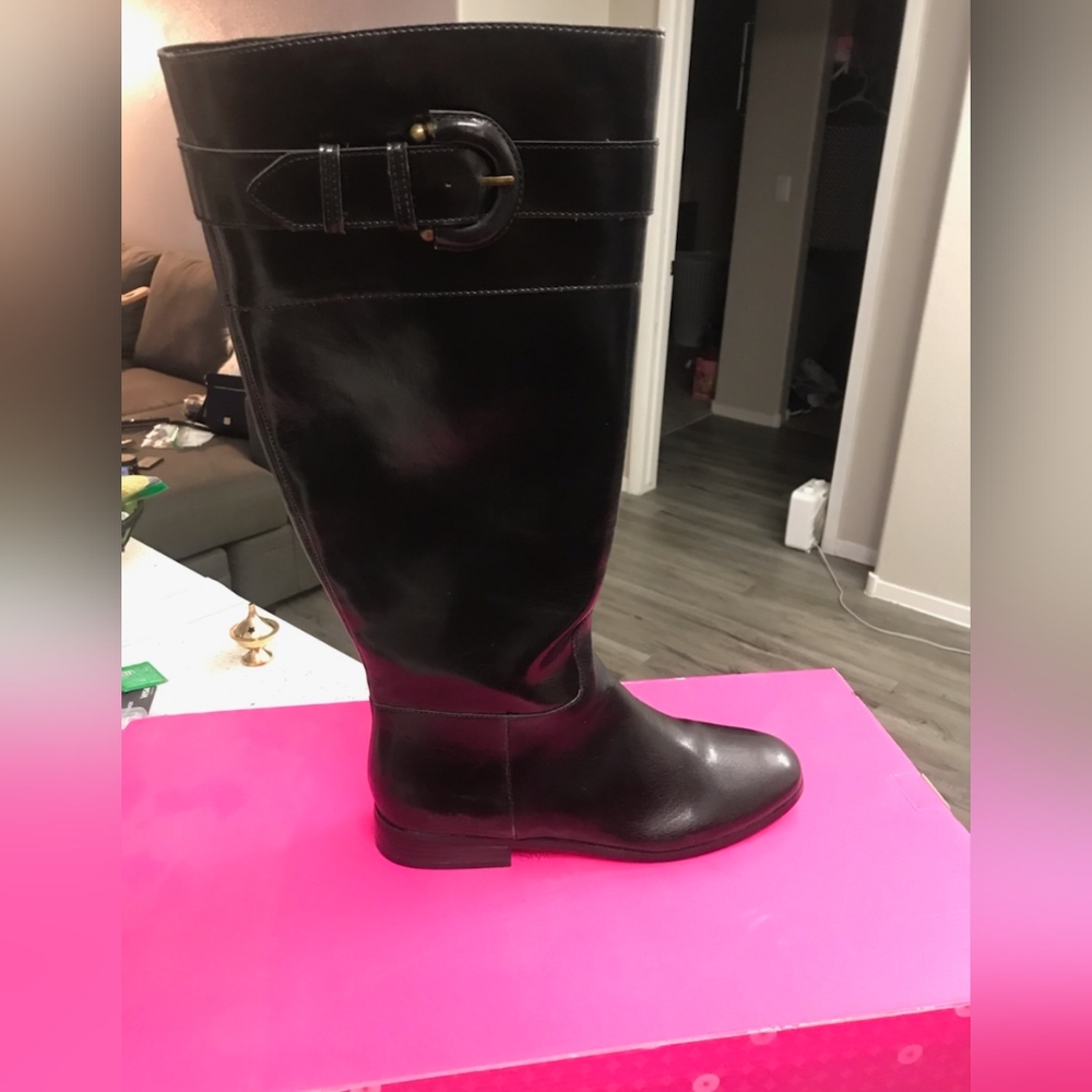 Size 10 Black Calf High Boots